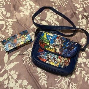 Loungefly Beauty and the Beast crossbody and matching wallet